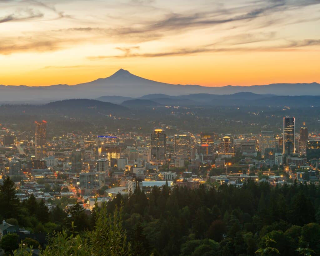 portland oregon skyline - article about the cost of dental implants in portland oregon